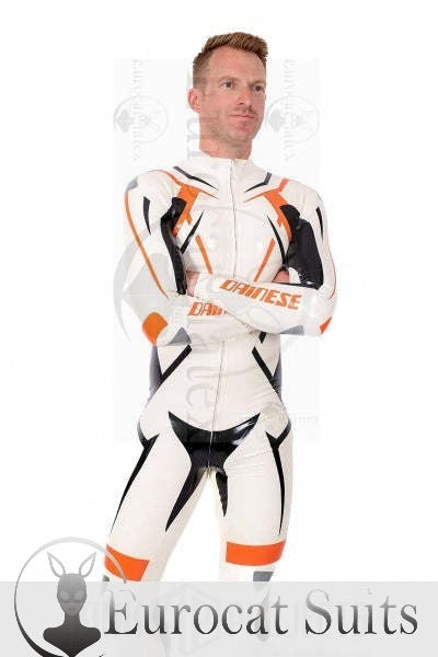 eurocat latex Male 'MotoGP Circuit' Branded Motorcycle rubber Suit