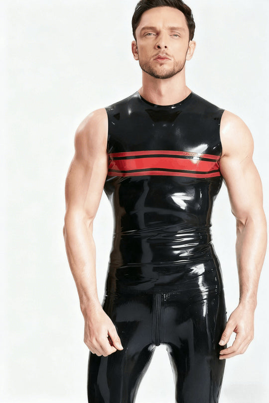 eurocat latex Tanktop mit Streifen auf der Brust für Männer