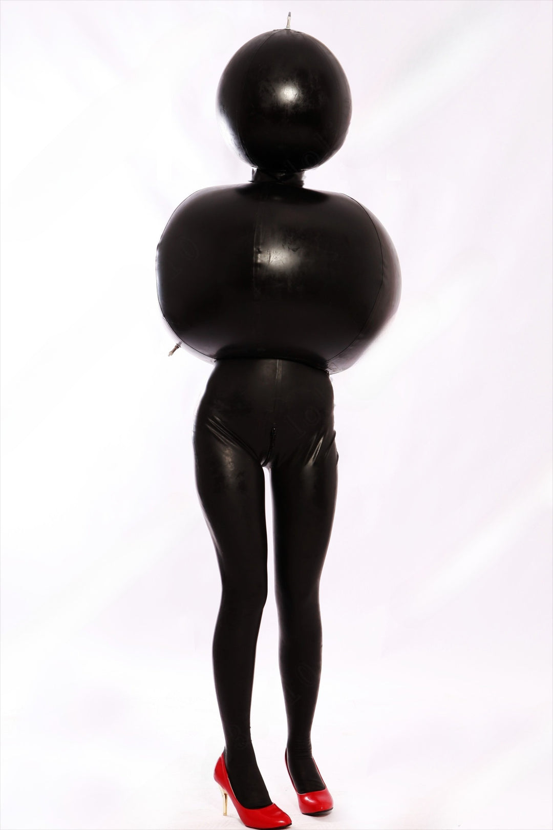 Rubber Inflatable Ball Catsuit bodysuit hood