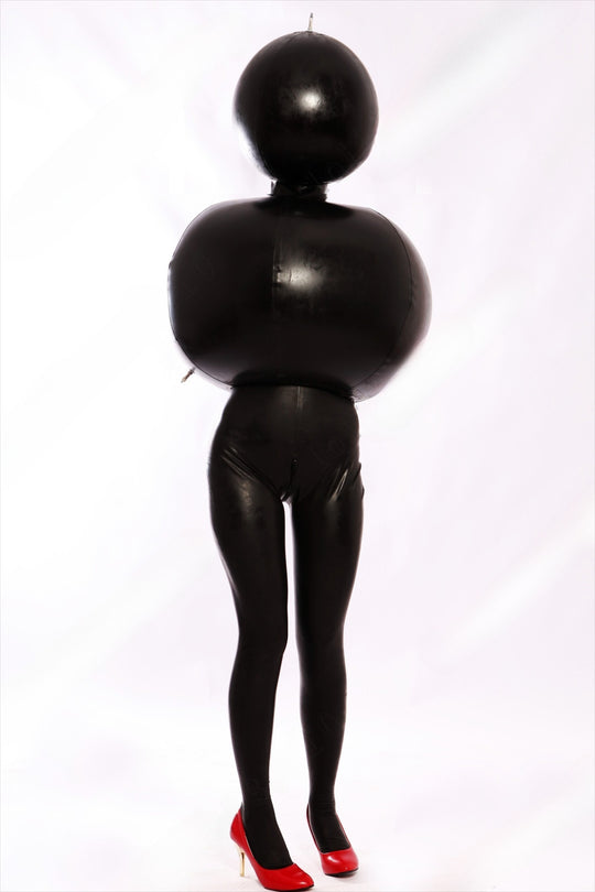 Rubber Inflatable Ball Catsuit bodysuit hood