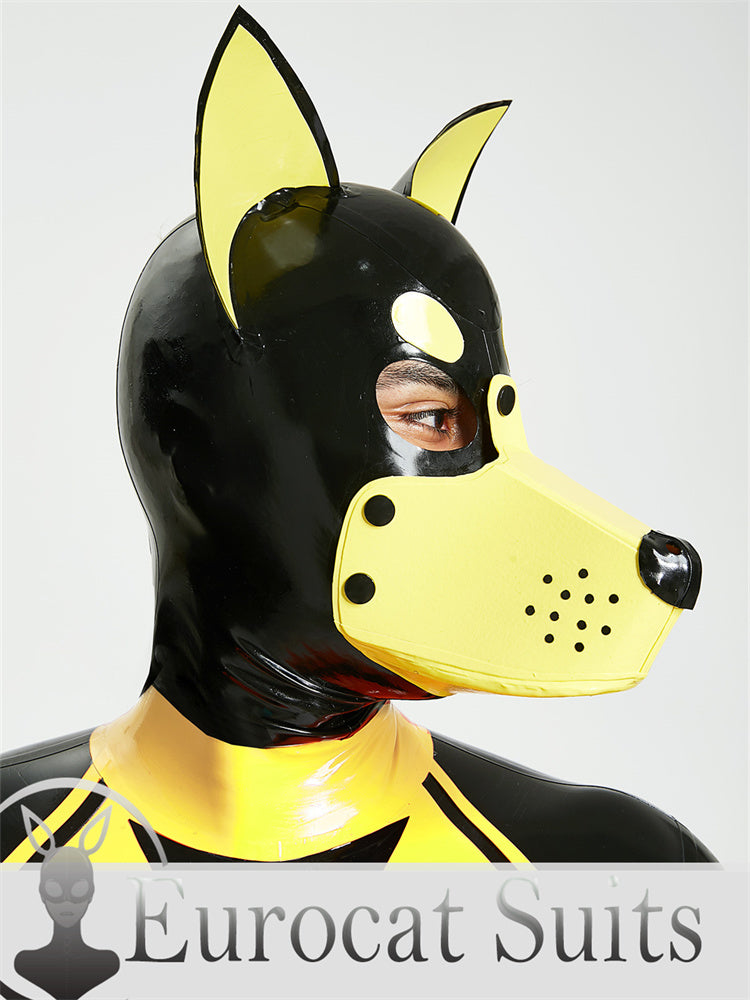 eurocat Male Latex Hood Rubber Fetish Wear Cosplay catsuits  MASK