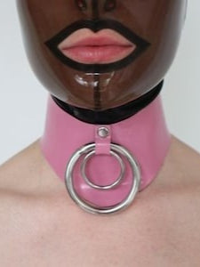 Latex restriction collar double ring - unisex - made to order
