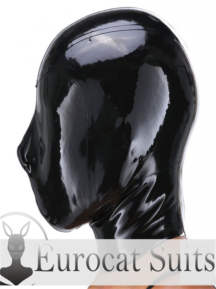 eurocat Latex Hood Rubber Fetish Wear Cosplay catsuits MASK ALL CLOSED