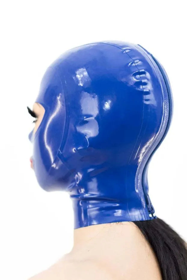 Latex Hood with Trim Eyes – single color with zipper