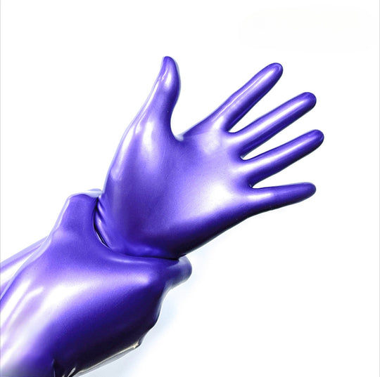 Latex metal purple gloves