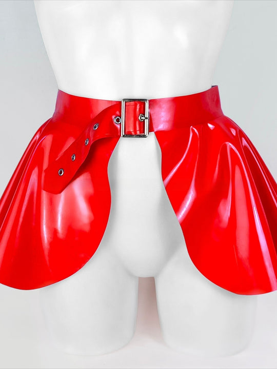 Latex Peplum Belt With Buckle Tight Side Latex