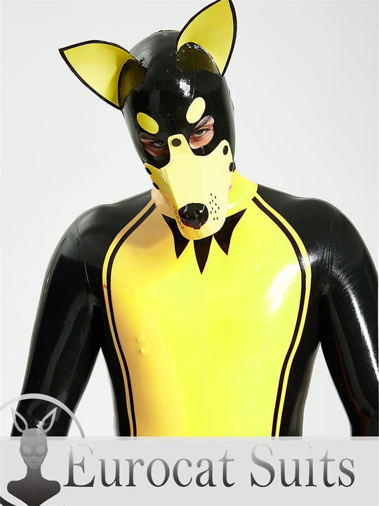 eurocat Male Latex Hood Rubber Fetish Wear Cosplay catsuits  MASK