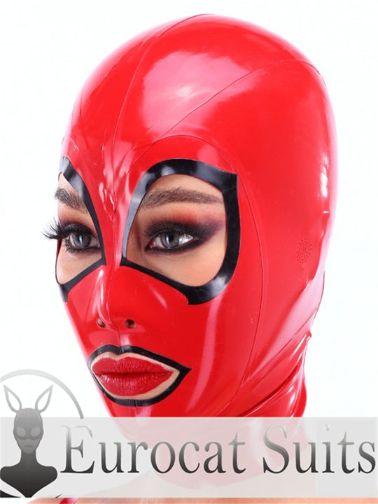 eurocat  Latex Hood Rubber Fetish Wear Cosplay catsuits MASK BASIC