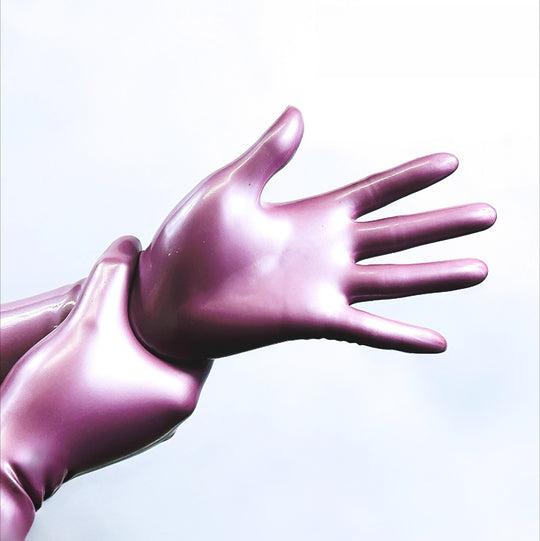 Latex Metallic wine red gloves