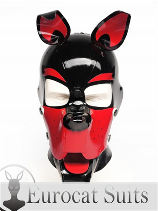 eurocat Male Latex Hood Rubber Fetish Wear Cosplay catsuits PUPPY MASK