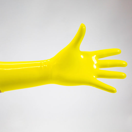 Latex yellow gloves