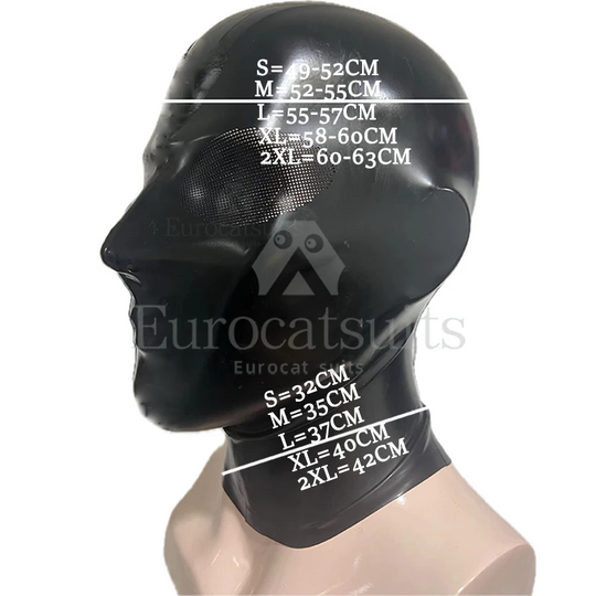 Latexmaske, rote Gummihaube, halbes Gesicht 