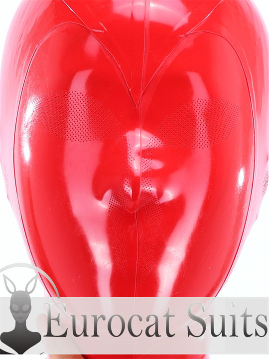 eurocat Latex Hood Rubber Fetish Wear Cosplay catsuits  MASK  LASER PERFORATE