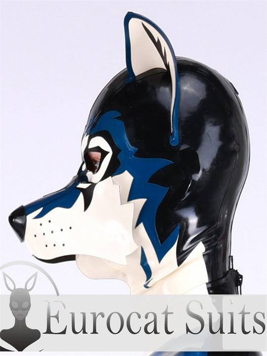 eurocat Male Latex Hood Rubber Fetish Wear Cosplay catsuits WOLF MASK