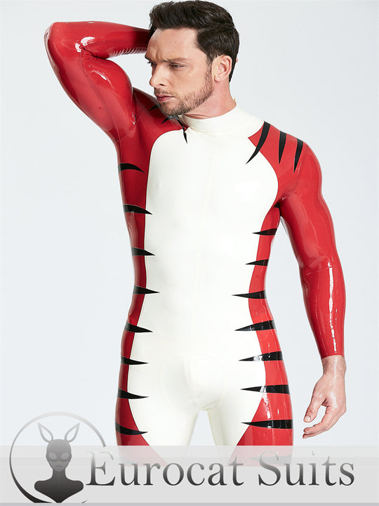 eurocat Male Latex  Rubber Fetish Wear Cosplay Tigris catsuits