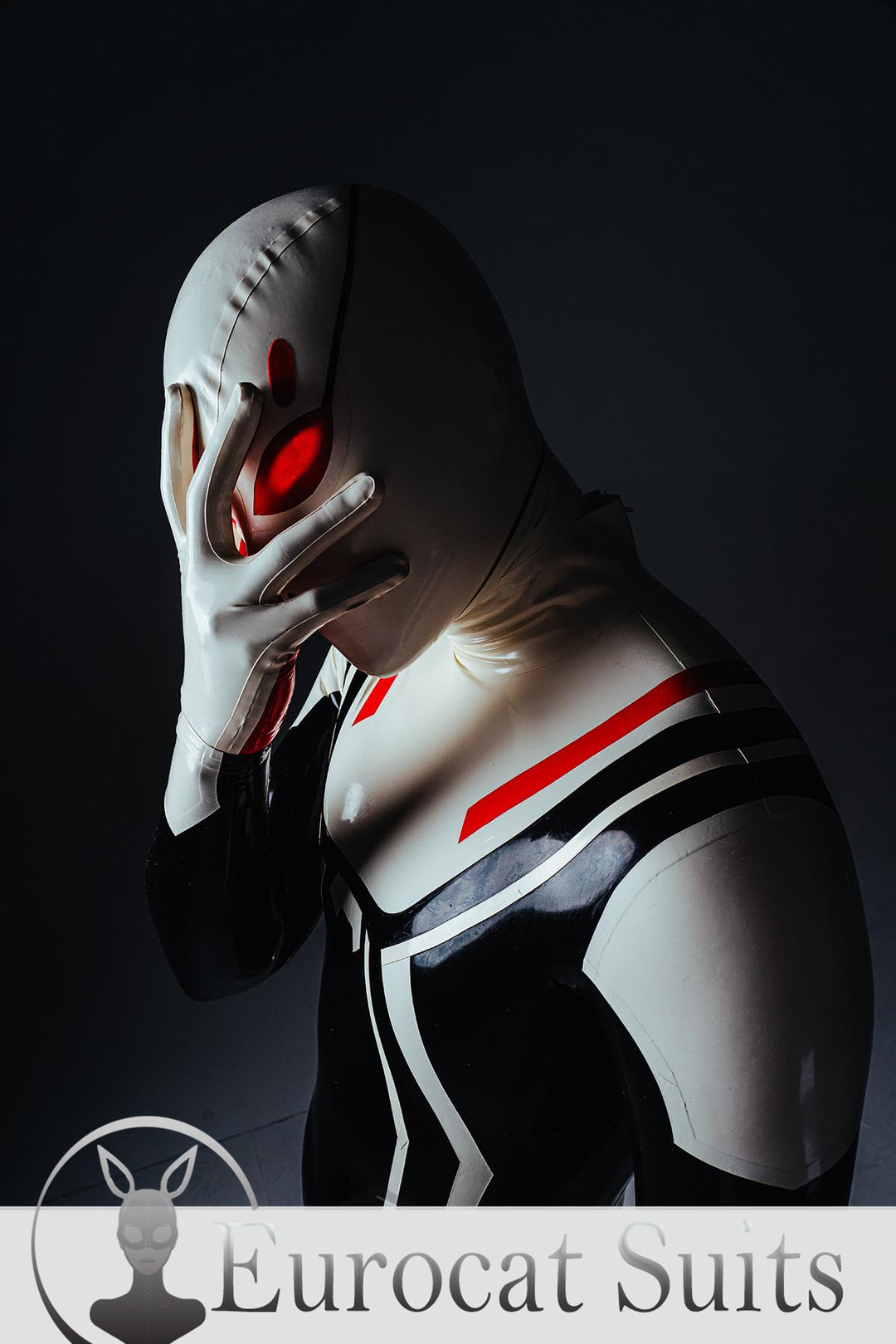 Male White-Headed 'Spidey' Latex Costume Catsuit