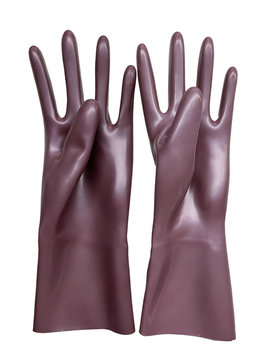 Metal wine red latex gloves
