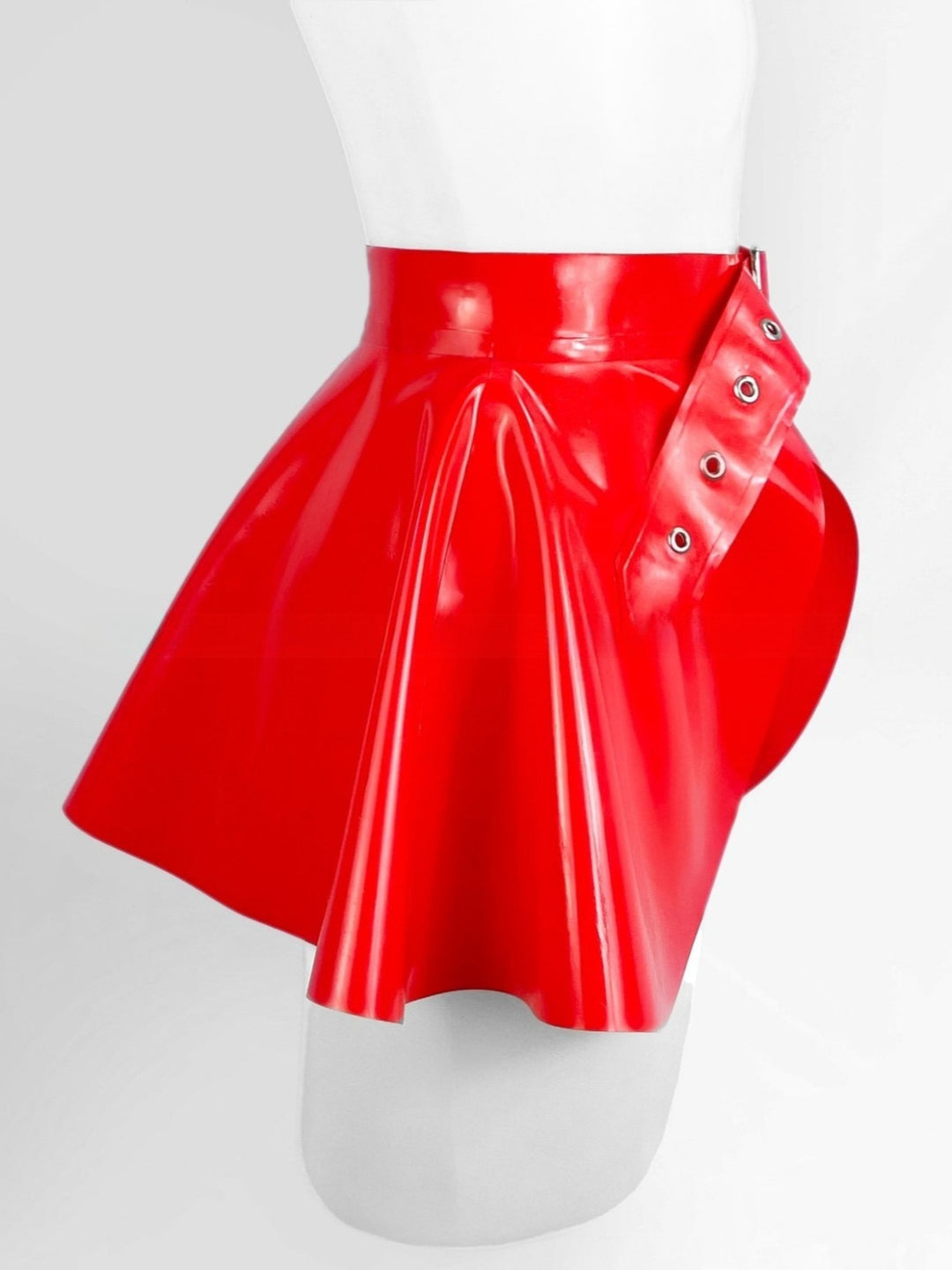 Latex Peplum Belt With Buckle Tight Side Latex