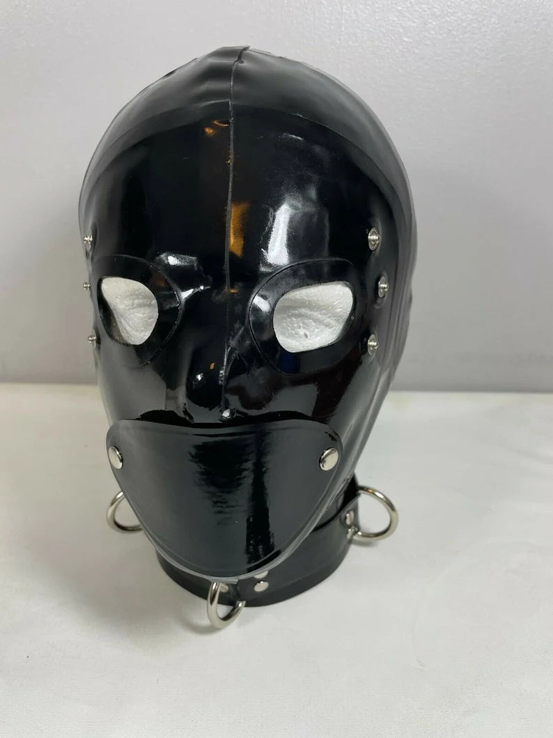 Latex Hood with Detachable Blindfold