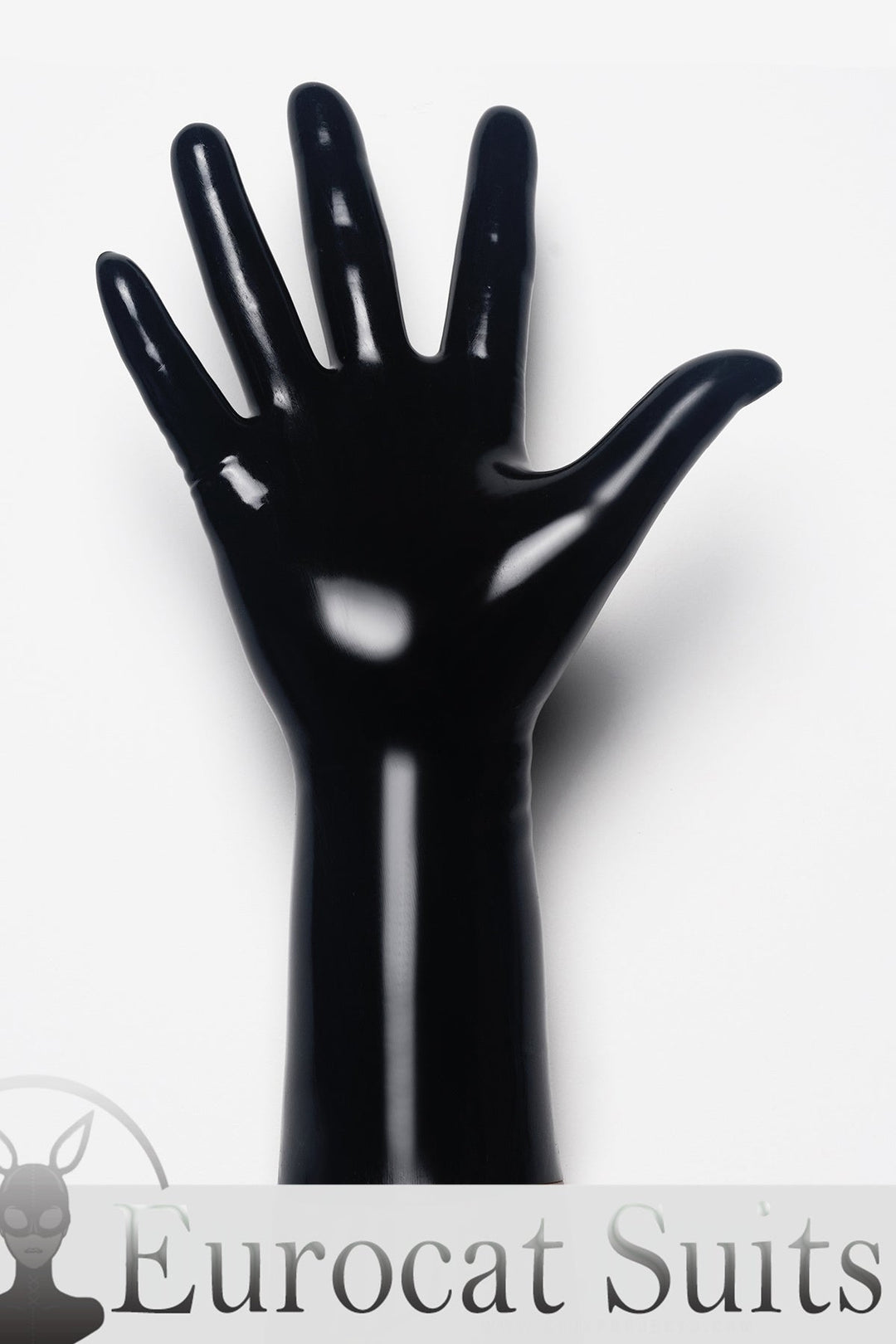 fetish latex Black Classic Short Molded Latex Gloves