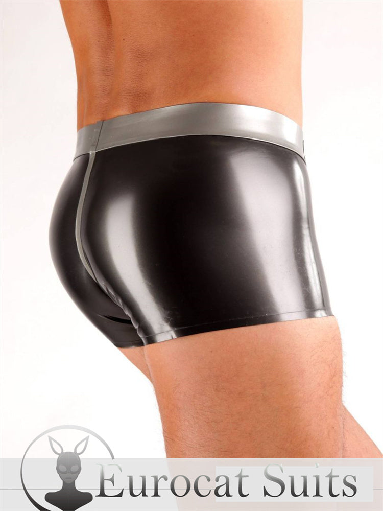 Latex short men pants rubber trousers Latex with crotch customized