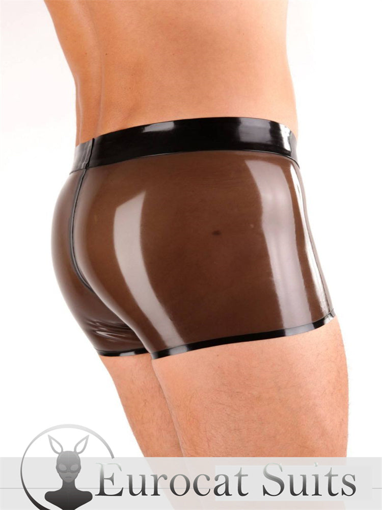 Latex short men pants rubber trousers For Men with Zip