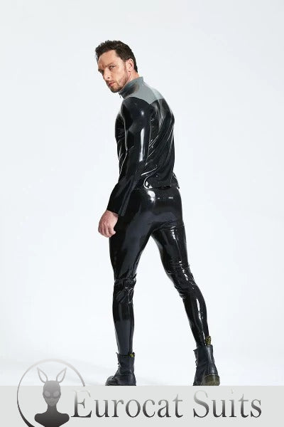 eurocat latex Male Front Zipper Casual Jacket