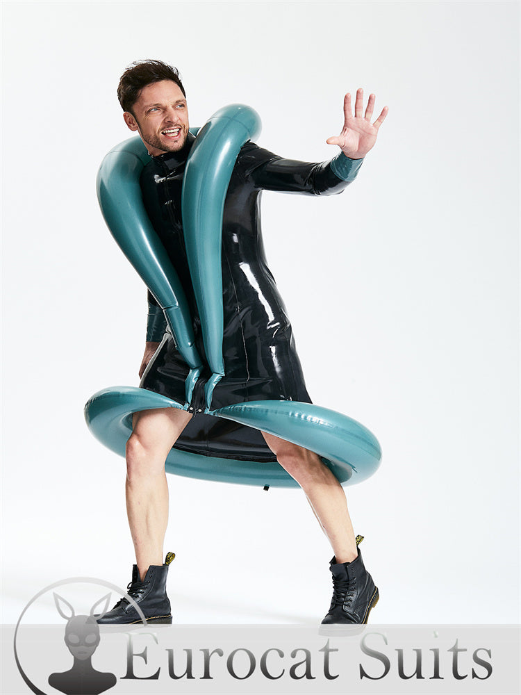 Latex sexy Catsuit Male Inflatable Coat Rubber thickness 0.4mm