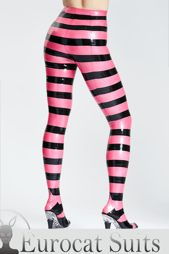 eurocat latex female Leggings 'Candy' Striped Latex Tights