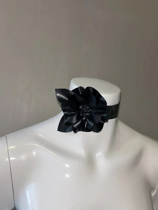 Latex Flower Choker With Popper Fastening Custom Made