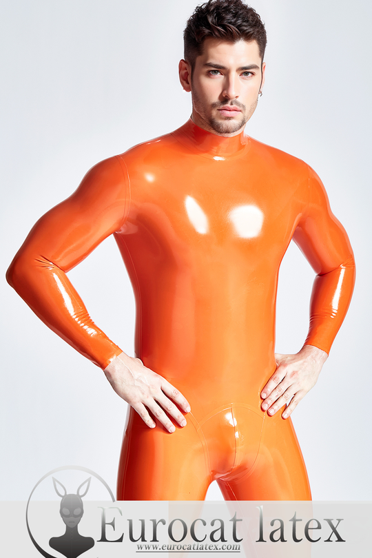 eurocat latex Männlich Standard Zurück Zip gummi Catsuit