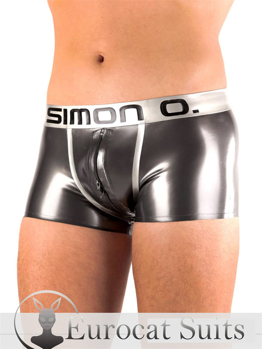 Latex short men pants rubber trousers Latex with crotch customized