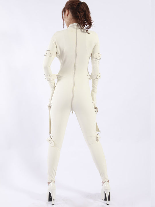 Latex Rubber Gummi bondage Catsuit binder belts jumpsuits