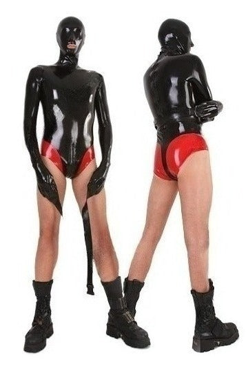 Latex Rubber Gummi Leotard binder bondage catsuit mask