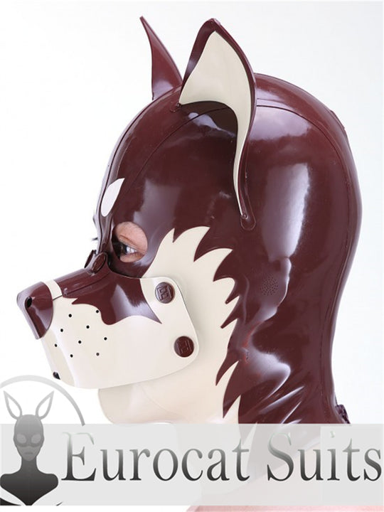 eurocat Male Latex Hood Rubber Fetish Wear Cosplay catsuits PUPPY MASK