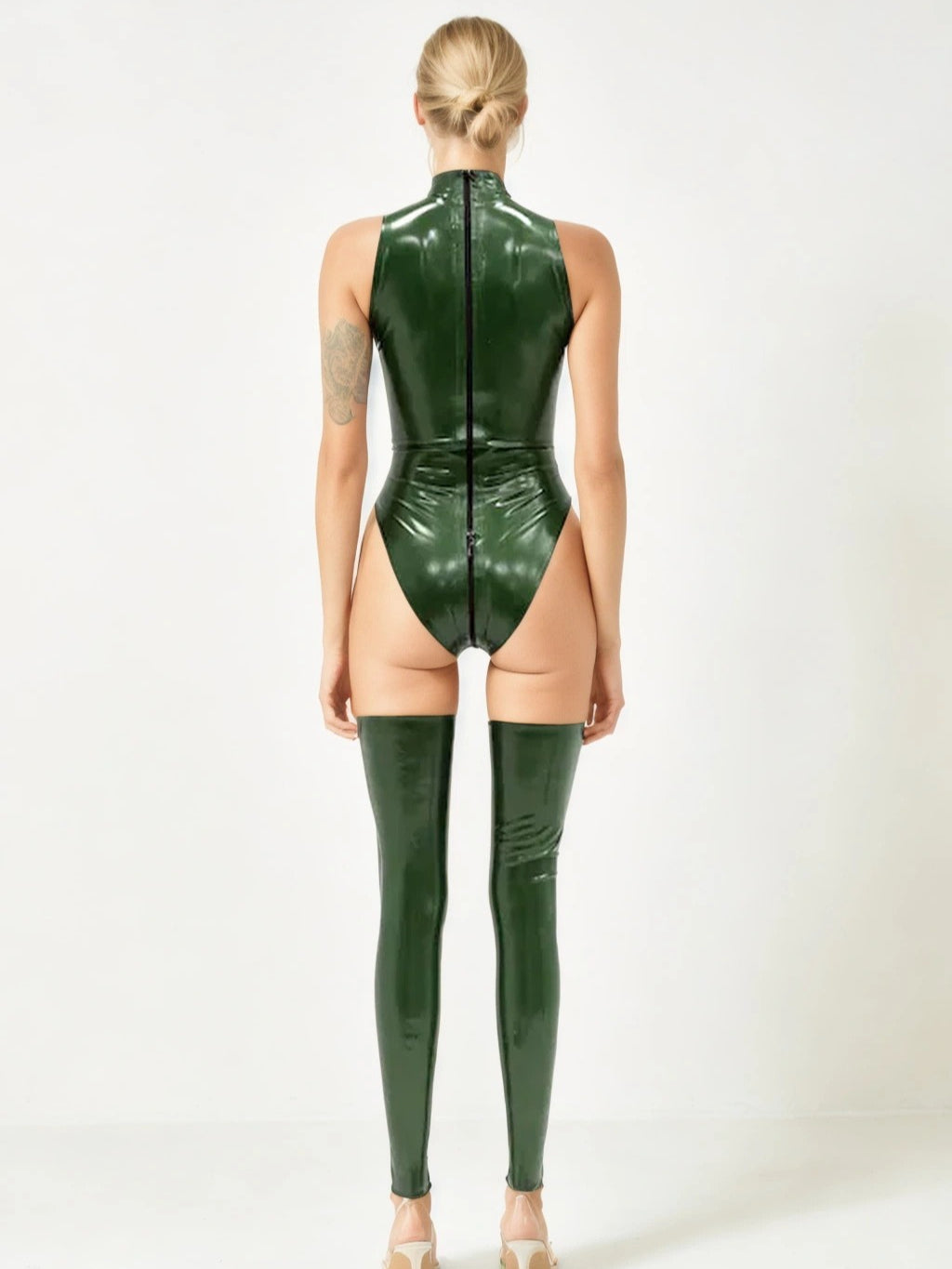 Latex Bodysuit Metallic Green
