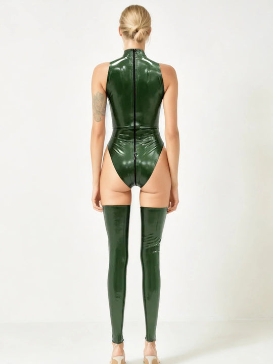 Latex Bodysuit Metallic Green
