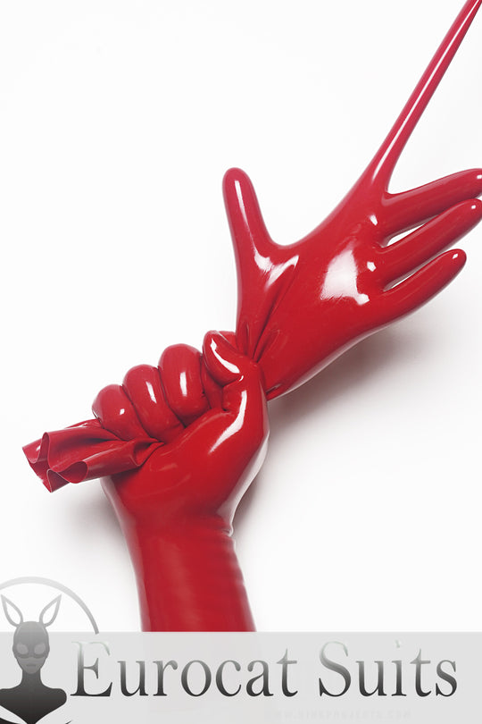 Red Classic Short Molded Latex Gloves