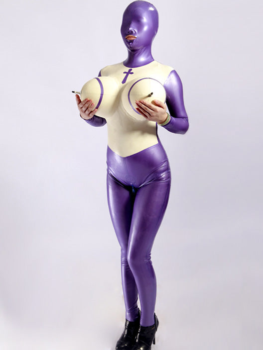 Latex Gummi Rubber mask Inflatable Catsuit bodysuit