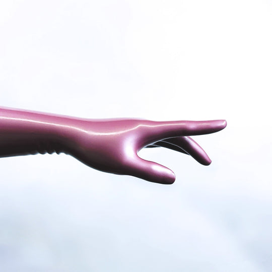 Latex Metallic wine red gloves