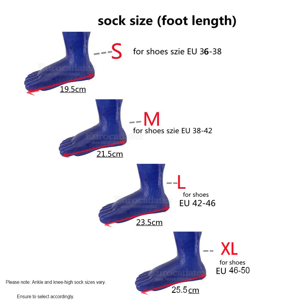 Short latex orange five toe socks