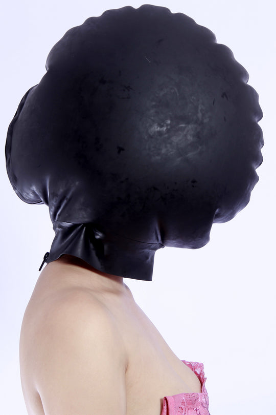 Latex Inflatable Mask Hood club wear