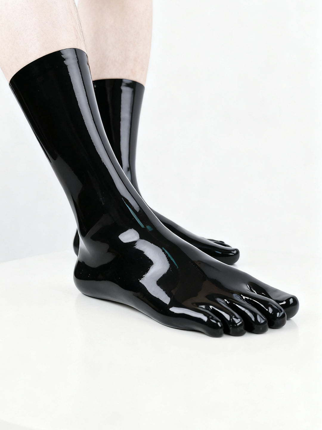 fetish latex socks midclaf  Latex Rubber Toes Socks fashion for catsuit 0.4mm  balck