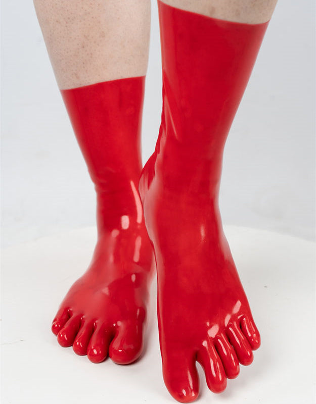 fetish latex socks midclaf  Latex Rubber Toes Socks fashion for catsuit 0.4mm  yellow