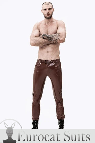 Мужские джинсы с карманами "Cargo" из латекса Eurocat