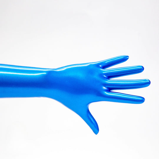 Latex metal blue gloves