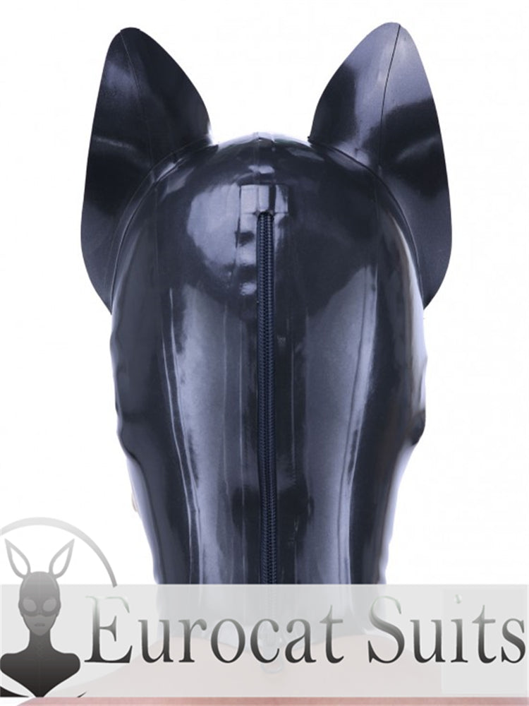 eurocat Male Latex Hood Rubber Fetish Wear Cosplay catsuits  HUSKY MASK