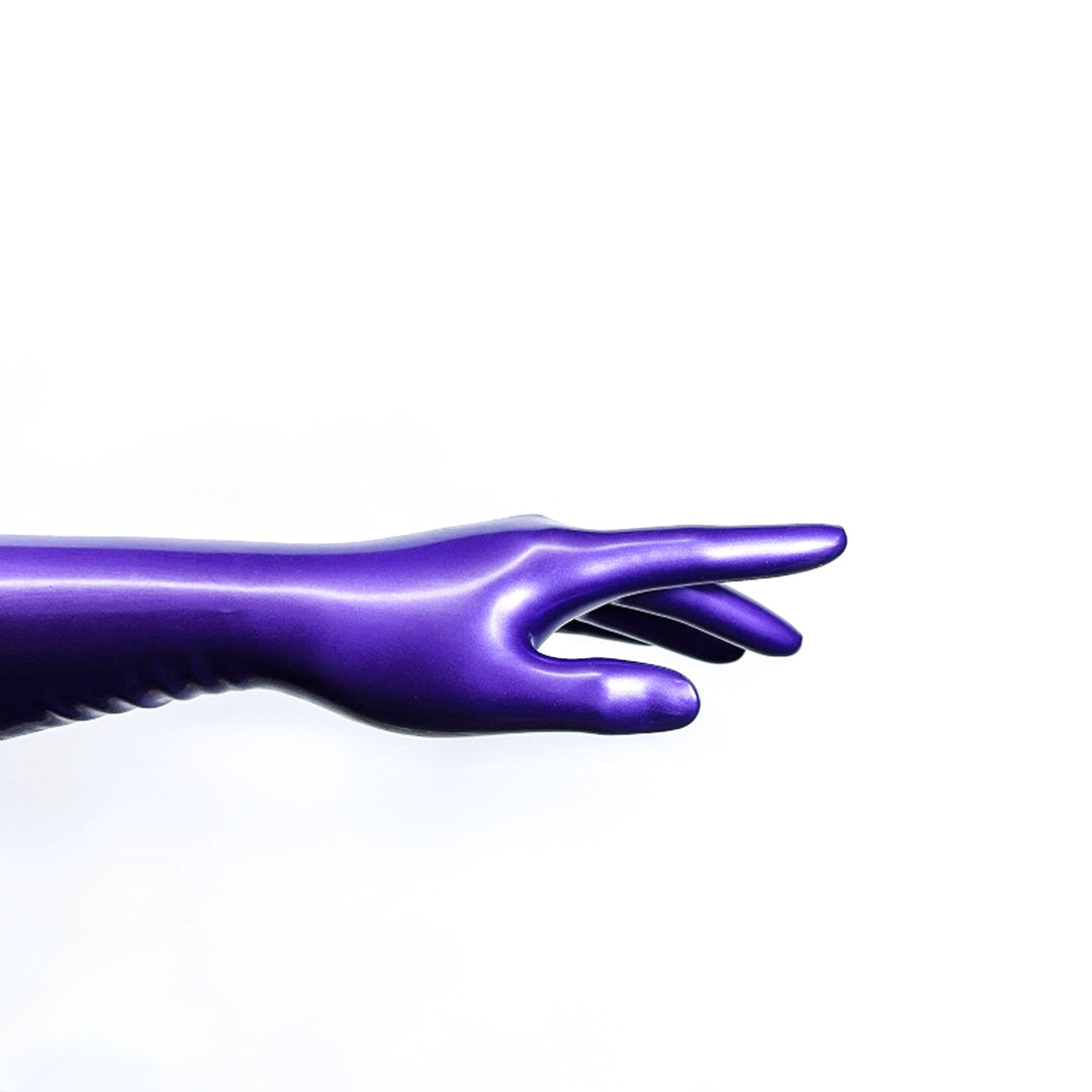 Latex metal purple gloves