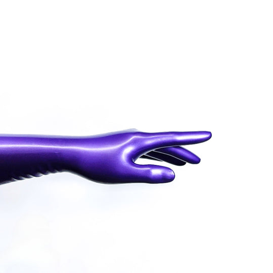 Latex metal purple gloves