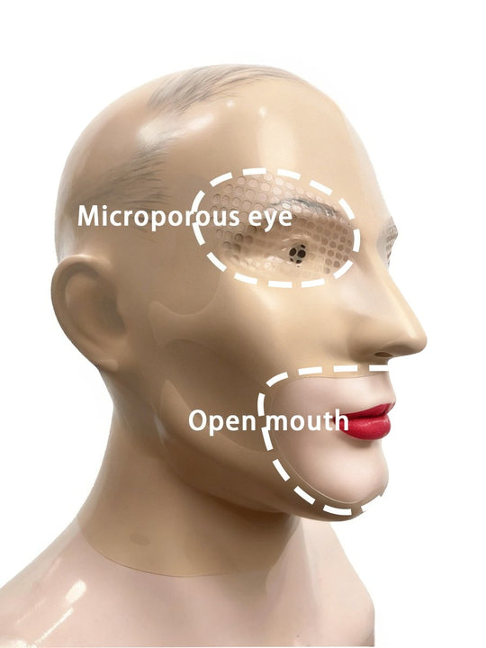 Latexmaske transparente Gummi perforierte Haube 